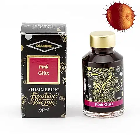 Diamine Ink Shimmering Mürekkep Pink Glitz