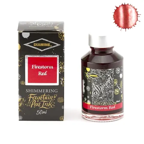 Diamine Ink Shimmering Mürekkep Firestorm Red