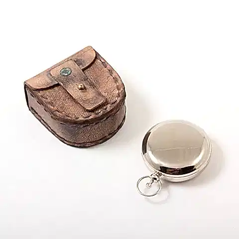 Cep Pusulası - Düz Krom