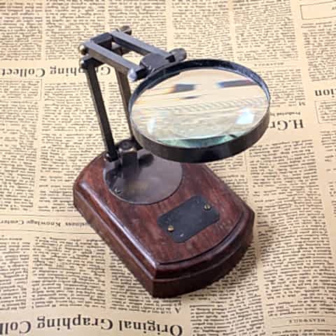 Watsons&Hill London Masaüstü Büyüteç Kahverengi