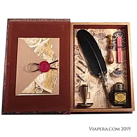 Mercator Mühür ve Tüylü Kalem Seti Siyah