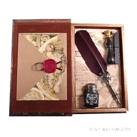 Primavera Tüylü Kalem Mühür Set Mürdüm