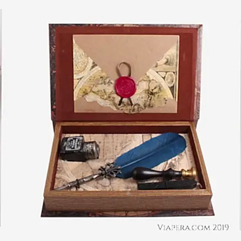 Primavera Tüylü Kalem Mühür Set Teal