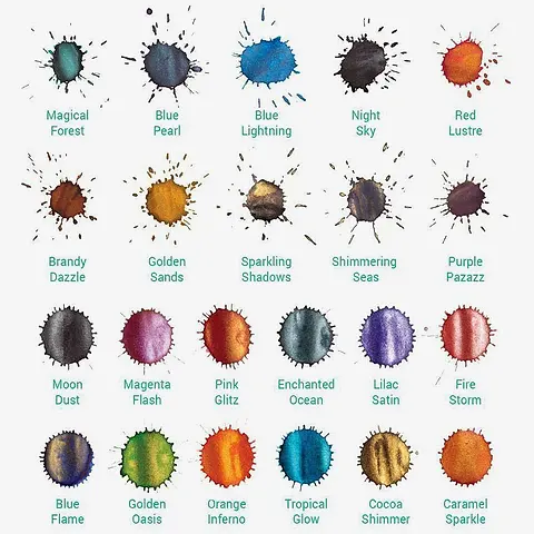 Diamine Ink Shimmering Mürekkep Blue Flame