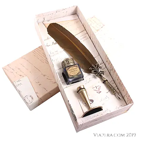 Tüylü Divit Kalem Seti 01/A Golden Brown