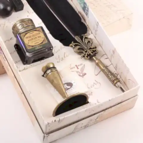 Tüylü Kalem Mühür Set Siyah