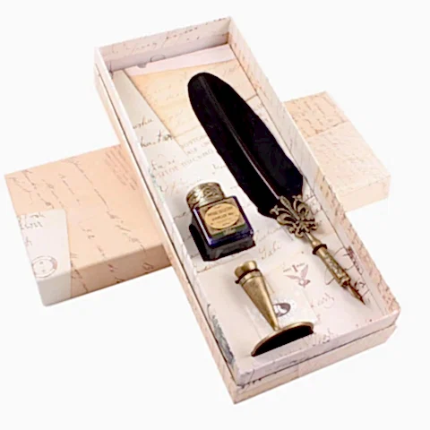 Tüylü Divit Kalem Seti 01/A Siyah