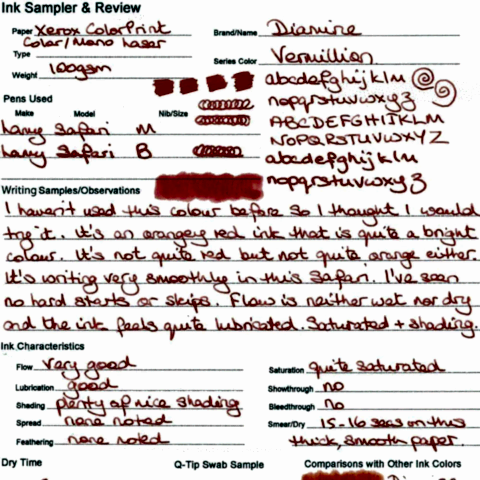 Diamine Dolmakalem Mürekkebi Vermillion